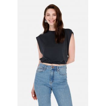 Tricou crop din amestec de modal