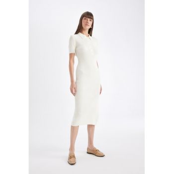 Rochie midi cu striatii