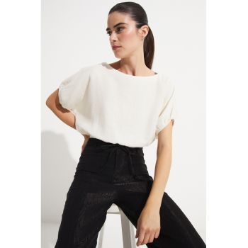 Bluza crop cu maneci scurte