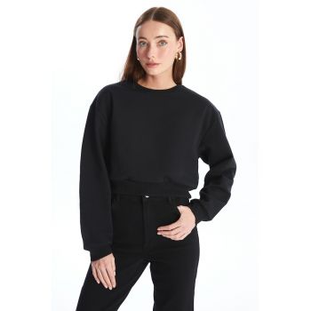 Bluza crop de trening cu decolteu la baza gatului