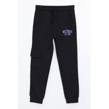 Pantaloni de trening cargo cu talie ajustabila