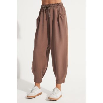 Pantaloni de trening cu talie inalta si ajustabila