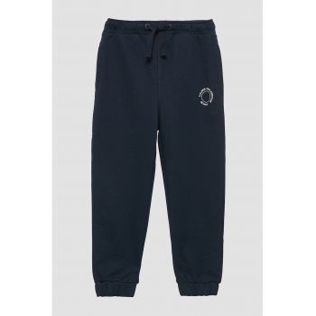 Pantaloni de trening din amestec de bumbac cu snur