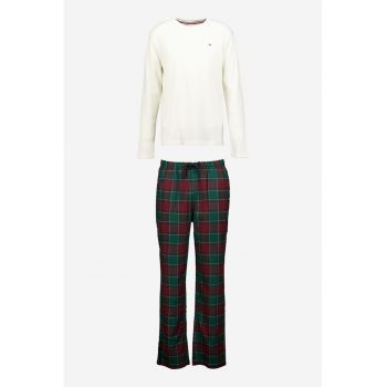 Pijama din amestec de bumbac organic cu pantaloni lungi