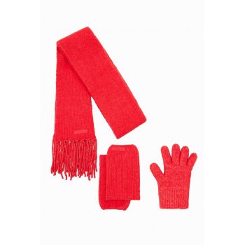 Set de manusi si fular din tricot