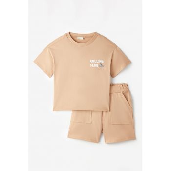 Set de tricou si pantaloni scurti din bumbac - 2 piese