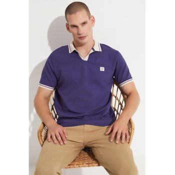 Tricou polo cu detalii contrastante