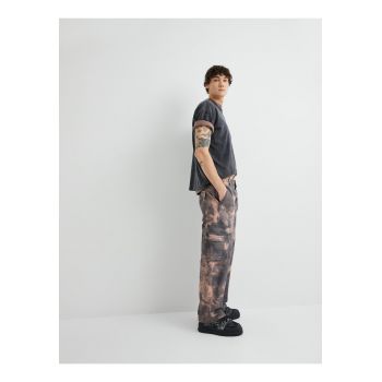 Pantalonic argo cu imprimeu tie-dye