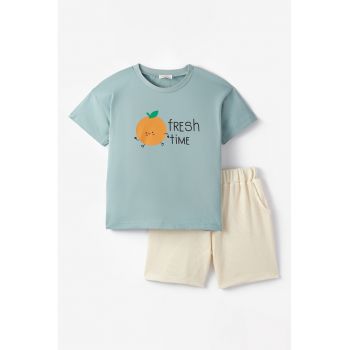 Set de tricou de bumbac si pantaloni scurti - 2 piese