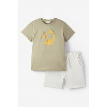 Set de tricou de bumbac si pantaloni scurti - 2 piese