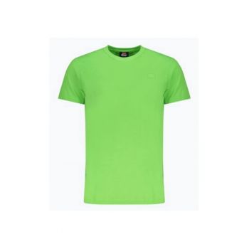 Tricou barbati cu decolteu la baza gatului din bumbac - Verde