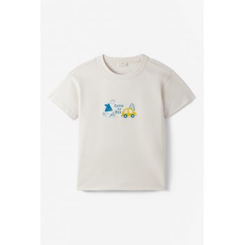 Tricou de bumbac cu imprimeu grafic