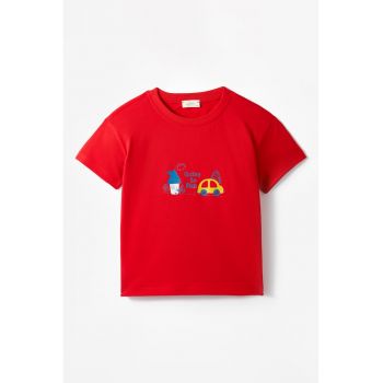 Tricou de bumbac cu imprimeu grafic