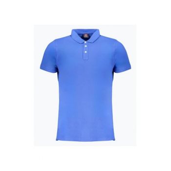 Tricou polo barbati cu logo - din bumbac - Albastru inchis