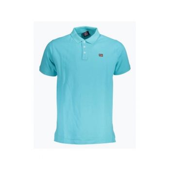 Tricou polo barbati cu logo - din bumbac - Azur