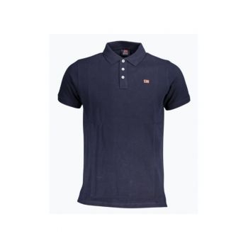 Tricou polo barbati cu logo - din bumbac - Bleumarin inchis