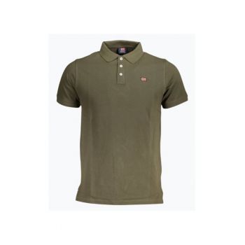 Tricou polo barbati cu logo - din bumbac - Olive