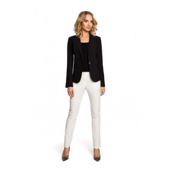 Blazer elegant Cu nasture - Poliester - Viscoza - Negru