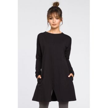 Bluza de dama MOE - Tip tunica - Bumbac - Elastan - Negru