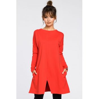 Bluza de dama - Tip tunica - Bumbac - Elastan - Rosu 65464