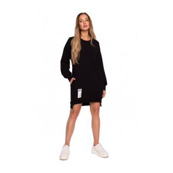 Bluza de dama Tip Tunicam Cu fermoare - Bumbac - Elastan - Negru