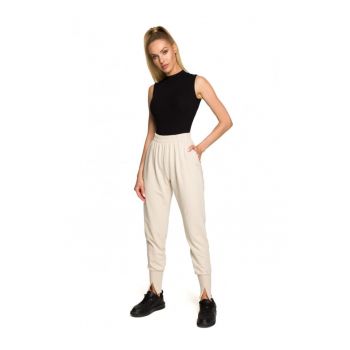 Pantaloni dama - Bumbac/Elastan.Crem