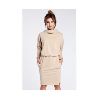 Rochie - Bumbac/Elastan - Bej - L-XL