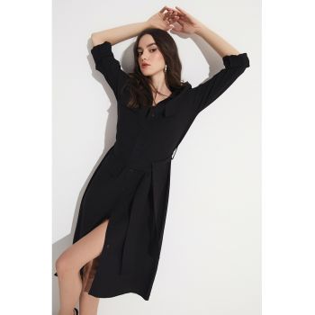 Rochie-camasa cu cordon in talie