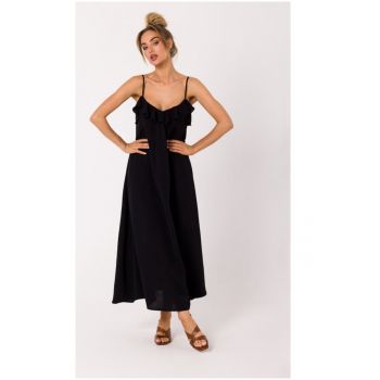 Rochie cu curea subtire - Negru -