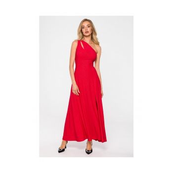 Rochie cu decolteu - rosu - XXL