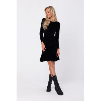 Rochie cu volane - negru -