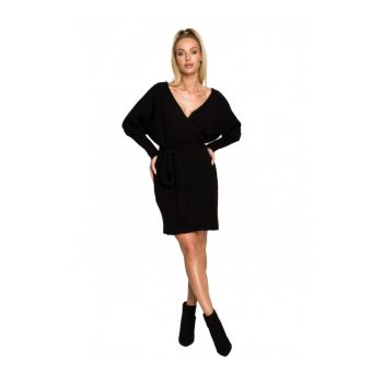 Rochie pulover Cu decolteu in V - Acril - Lana - Negru