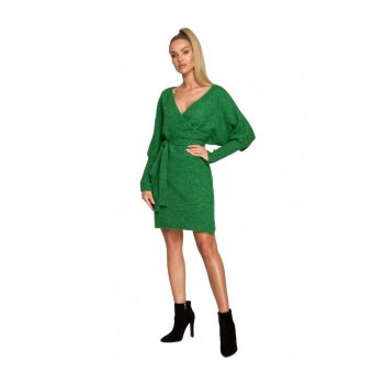 Rochie pulover Cu decolteu in V - Acril - Lana - Verde