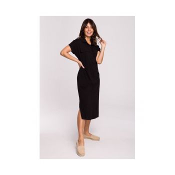 Rochie Safari cu buzunare - Bumbac - Negru