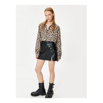 Camasa cu animal print si maneci cazute