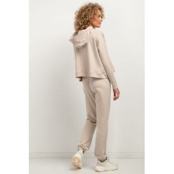 Pantaloni de antrenament cu talie elastica T384 bej deschis