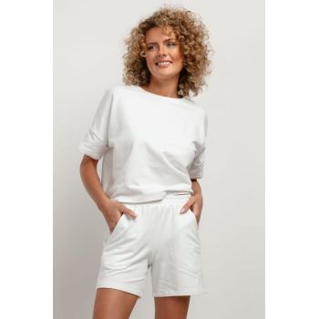 Pantaloni scurti cu buzunare T385 alb