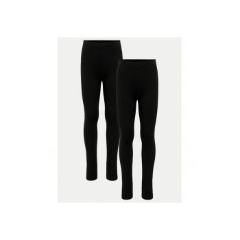 Set 2 perechi leggings 15333816 Negru Slim Fit - Bumbac