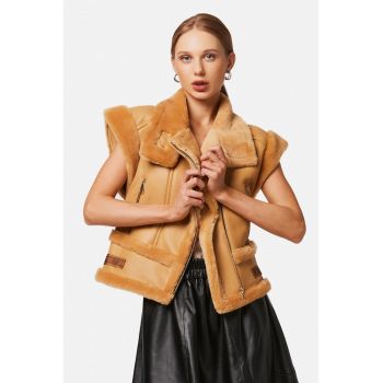 Jacheta 2-In-1 din piele shearling