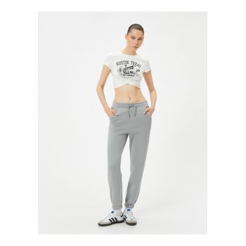 Pantaloni de trening crop cu buzunare oblice