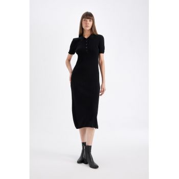 Rochie midi cu aspect striat