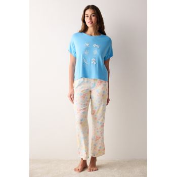 Bluza de pijama cu imprimeu floral