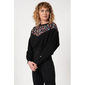 Bluza sport crop cu model floral