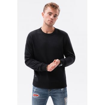 Bluza sport regular fit cu decolteu la baza gatului - Negru -