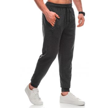 Pantaloni de trening din amestec de bumbac cu terminatii elastice