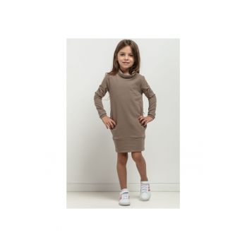 Rochie sport cu maneci lungi MMD37 maro taupe