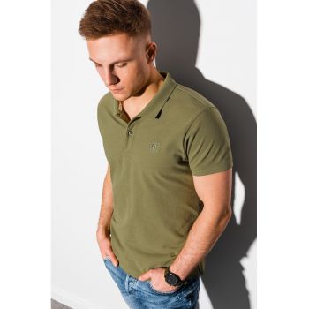 Tricou polo din bumbac cu model pique