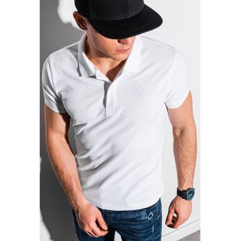 Tricou polo din bumbac cu model pique