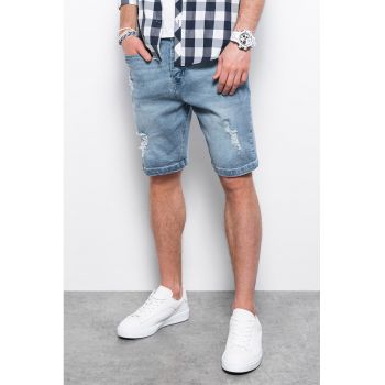 Bermude din denim cu model uni