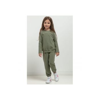 Bluza uni cu decolteu la baza gatului MMD39 - verde militar